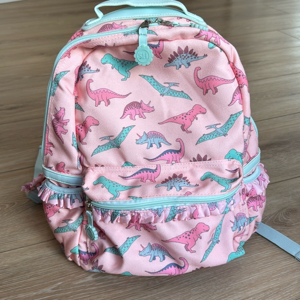Toddler Size Pink/Teal Dino Backpack